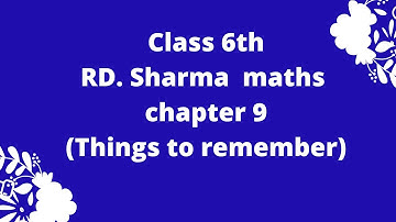 chapter 9 rd sharma class 6 // revision of chapter // things to remember