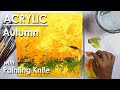 How to Paint An Autumn Scene with Painting Knife | Painting Knife Techniques | step by step