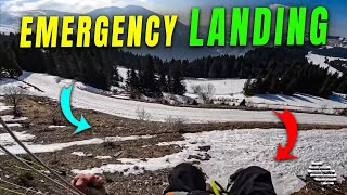 Parachutist Pulling an Emergency Landing Due to Lack of Wind