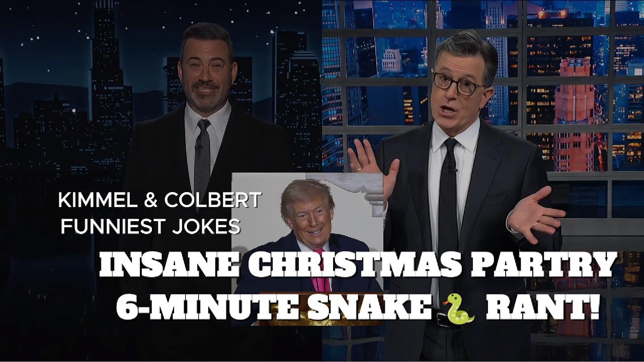 Kimmel & Colbert DESTROY Trump CRAZY 6-Minute SNAKE Christmas Party Rant🐍😱–Colbert Breaks Into SONG🎶