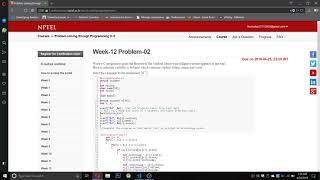 NPTEL Problem solving through C Week-12 program -1,2,3 SOLVED
