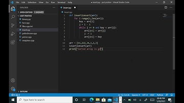 Insertion sort using python programming || python programming || Search algorithm || come code