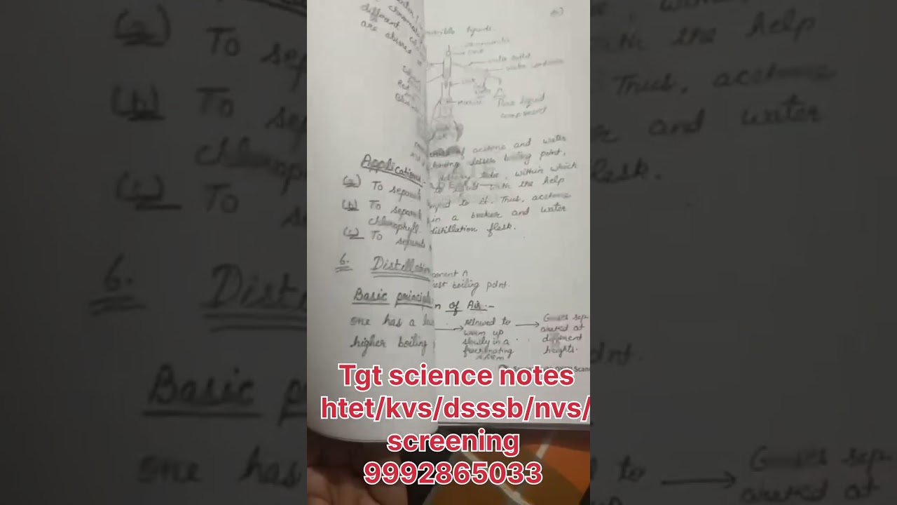 Htet/Kvs/dsssb/nvs/screening tgt Science handwritten notes