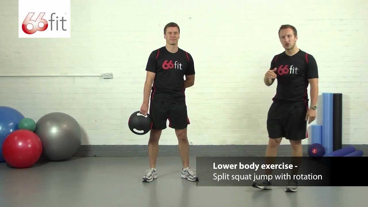 66fit Medicine Ball Lower Body Strength Training Workout Exercises
