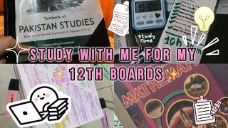 Study With Me For My Board Exams!✨📚📑| Pakistani College Student Routine🤭| Federal board FBISE😭