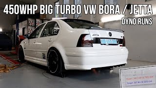 450HP Big Turbo Fully Built VW Bora / Jetta 1.8T 20V - Dyno Runs