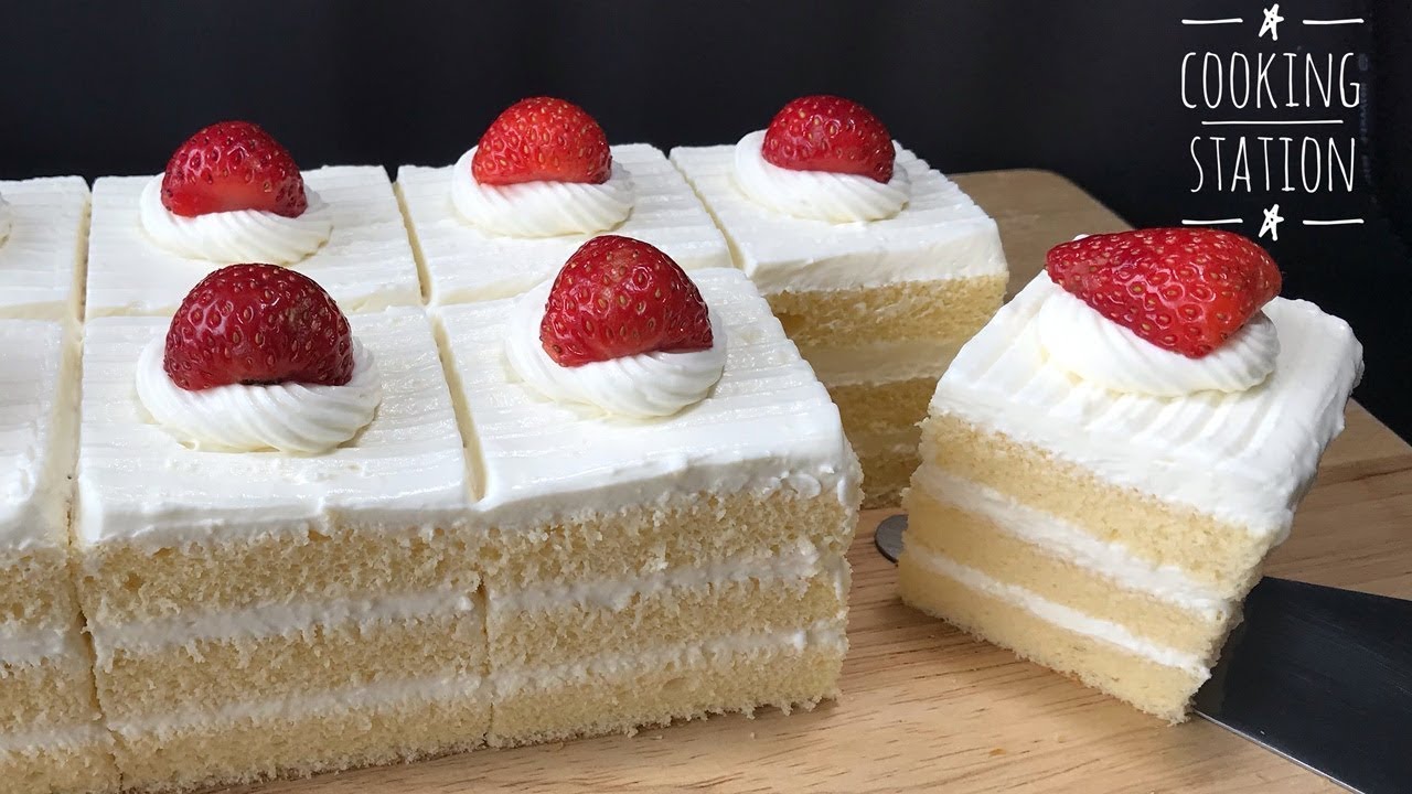 เค้กนมสด หน้าวิปครีมชีส  |  Moist Sponge Cake With Whipped Cream Cheese Frosting Recipe