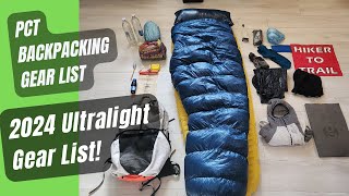 Pacific Crest Trail Ultralight Backpacking Gear List 10 Pound Base Weight 2024