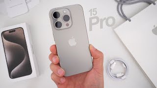 iPhone 15 Pro Unboxing, Hands-On & First Impressions! (Natural Titanium)