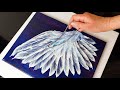 DELIGHTFUL Angel Wing - Chain Feather Pull Technique | AB Creative Acrlyic Pouring Tutorial