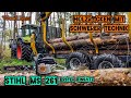 4K📹 Holzrücken mit dem Rückewagen/ Stihl MS 261 im Einsatz nach dem Wiederaufbau 👌