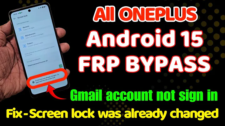 Android 15 👉 All Oneplus Frp Bypass New Trick 2025 - Fix Screen lock was already changed
