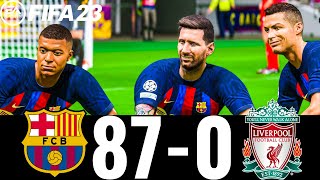 FIFA 23 - MESSI, RONALDO, MBAPPE, NEYMAR, ALL STARS | FC BARCELONA 87-0 LIVERPOOL FC | UCL FINAL !