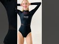 Девушка в черном купальном костюме IACO #activewear  #женский  #закрытый #купальник  #купальники