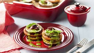 Aubergine, Tomato and Mozzarella Timbales