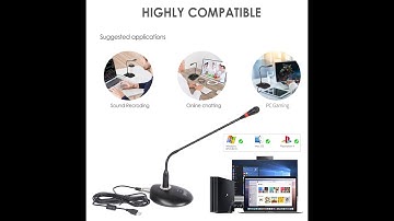 USB Gooseneck Flexible Conference Microphone Plug& Play Condenser Mic for Computer PC Laptop Mac PS4