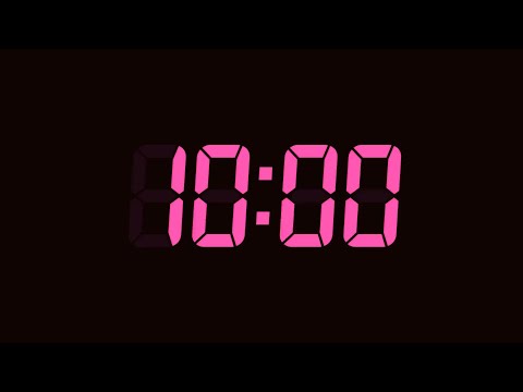 10 Second Digital Countdown Timer | Dark Background | Fuchsia Pink Text | No Sounds