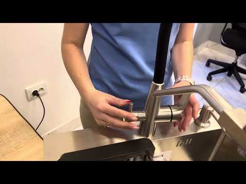 Набір Мийка Luminex 5050 сіра + змішувач із під'єднанням до фільтра Kroner ESG03817BLK, з неіржавкої сталі, видео 1