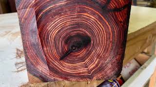 Resawing Wood With A Bandsaw -Cocobolo Log . #cocobolo#Cocobolowood#