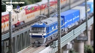 【Re-Color】Nゲージ 鉄道模型 EF210-100／300番台 桃太郎牽引 コンテナ貨物列車＜BGMあり＞