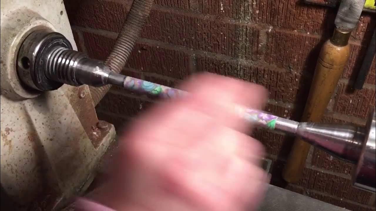 Sanding Polymer clay, 800 grit CA finish, on the lathe with Toni