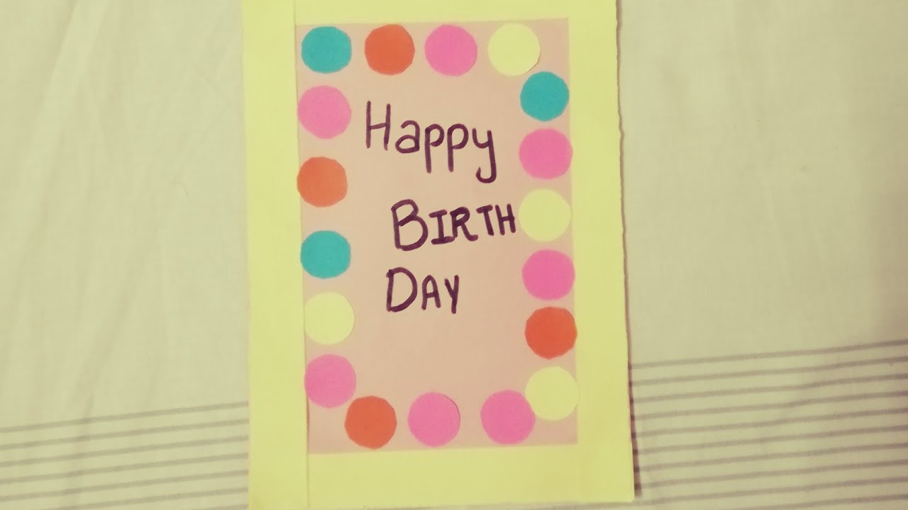 How to make easy card for birthday full tutorial - YouTube
