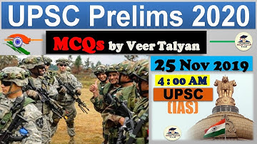 UPSC Prelims 2020 Preparation - 25 November 2019 Daily Current Affairs MCQ for UPSC, IAS, UK, USA