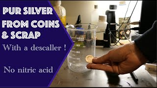 Extracting silver without nitric acid by using the sulfamic acid  (a low-danger descaler) !