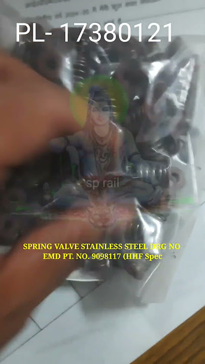 PL no 17380121 16980440 SPRING VALVE STAINLESS STEEL DRG NO EMD PT. NO. 9098117 (HHp) Spec #railway