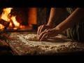 5 Hours Medieval Bakery Sounds | Cozy Fireplace, Rain & Baking Ambience