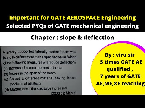 Aircraft structure lectures for GATE AEROSPACE ENGINEERING | important slope & Deflection numerical