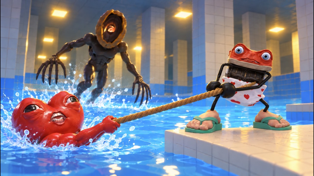 NÃO DEIXE O MONSTRO DA PISCINA TE PEGAR !!!