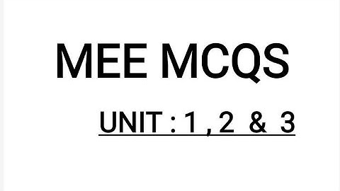 MCQS of Maintenance of Electrical Equipment .. UNIT : 1,2 & 3