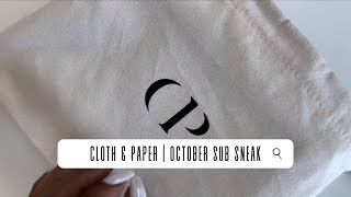 Cloth & Paper | October Sub Sneak Peek