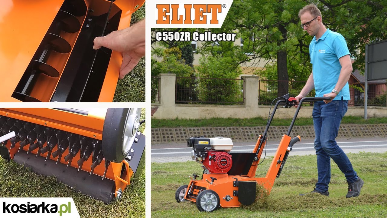 Wertykulator przeciwbieżny z napędem, tylną rolką napędową i podajnikiem ślimakowym C550ZR