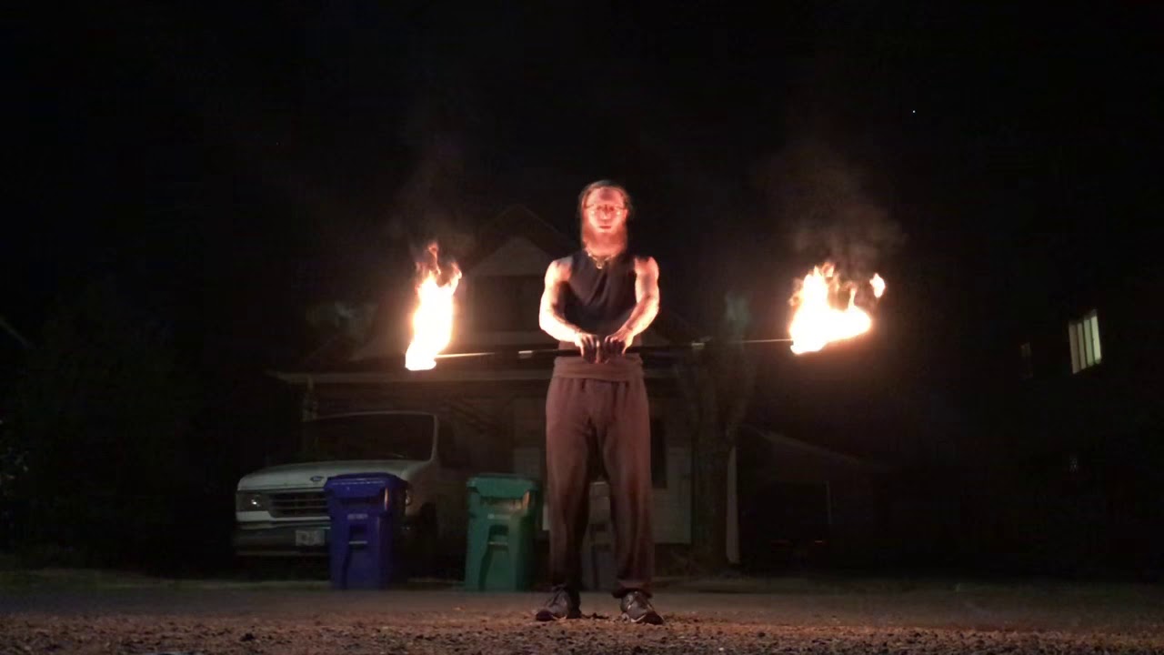 Fire Spinning Staff /practice; 29Jul19/