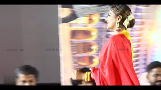 Yaashika Aannand Hot Sexy Intro Scene In Dark Red Colour Saree Hot Look