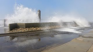 this is not normal waves in Pacifica, pier CLOSED