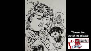 How to Draw Lord Sri Rama and Maa Sita # Lord Sri Rama and Maa Sita  # Lord Ardhanarishvara Drawing