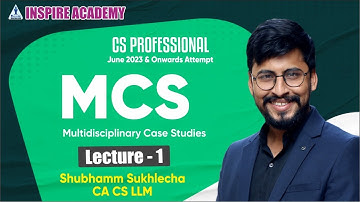 Lecture 1 || MCS || CS Professional