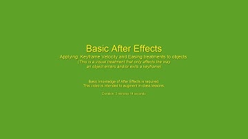 AFTER EFFECTS - Keyframe velocity and easings