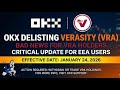 OKX Delisting Verasity (VRA): Critical Update for EEA Users (January 24, 2026)