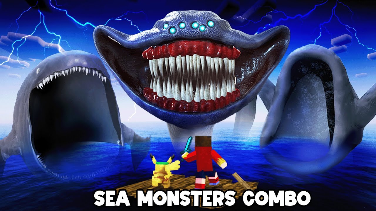 SURVIVING FROM SEA MONSTERS COMBO in Minecraft - Gameplay - Coffin Meme