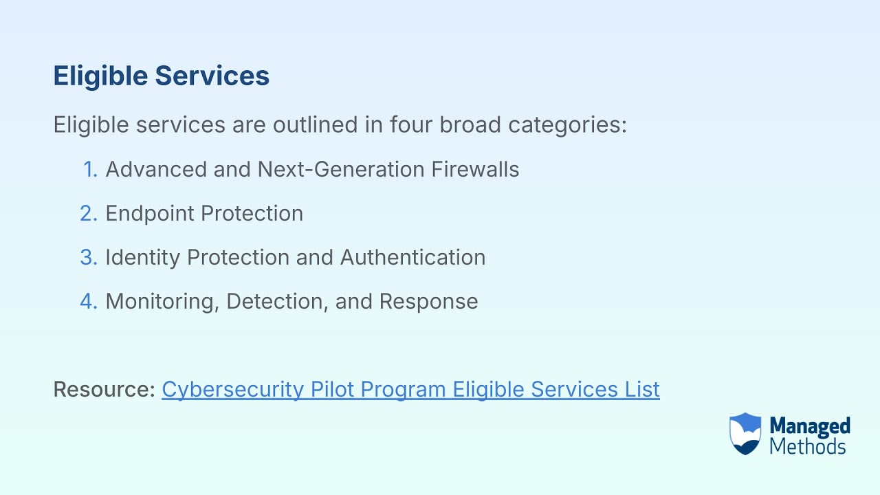 FCC Cybersecurity Pilot Program Eligible Services - YouTube