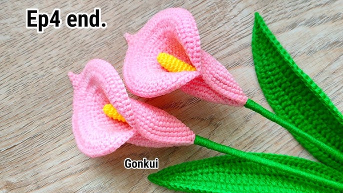 ep1-petals-crochet-calla-lily-pink-flower-crochet-flower-bouquet-crochetflower-crochetplant-youtube