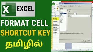 Format Cell Shortcut Key in Excel | Easy Guide with Tamil Explain | Excel Shortcut Key Format Cell