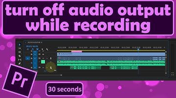 How do I turn off audio output while recording voice overs in Premiere Pro