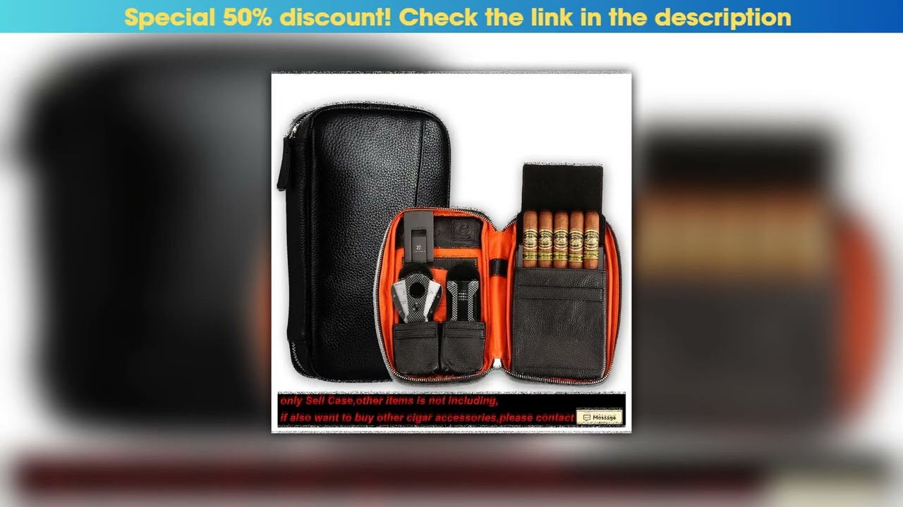 Flash Sale GALINER Gadgets Real Genuine Leather Cigar Case Travel Cigar Humidor Box Portable Humido
