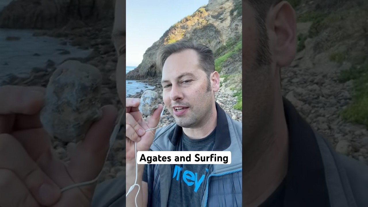 Surfing and Agates #surf #surfing #malibu #rockhound #rockhounding #gems #agate #geode #crystals