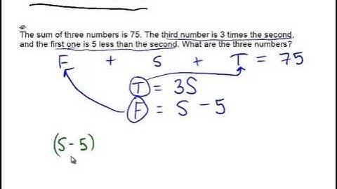 Word problems with three unknowns and substitution